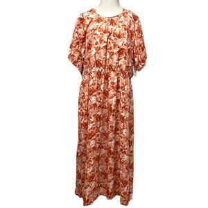 Nine West Pullover Floral Midi Maxi Dress, NWT, Orange White 2x